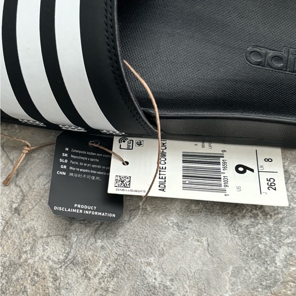 Adidas Adilette Comfort Women’s Slide Black Sandals - Picture 5 of 5